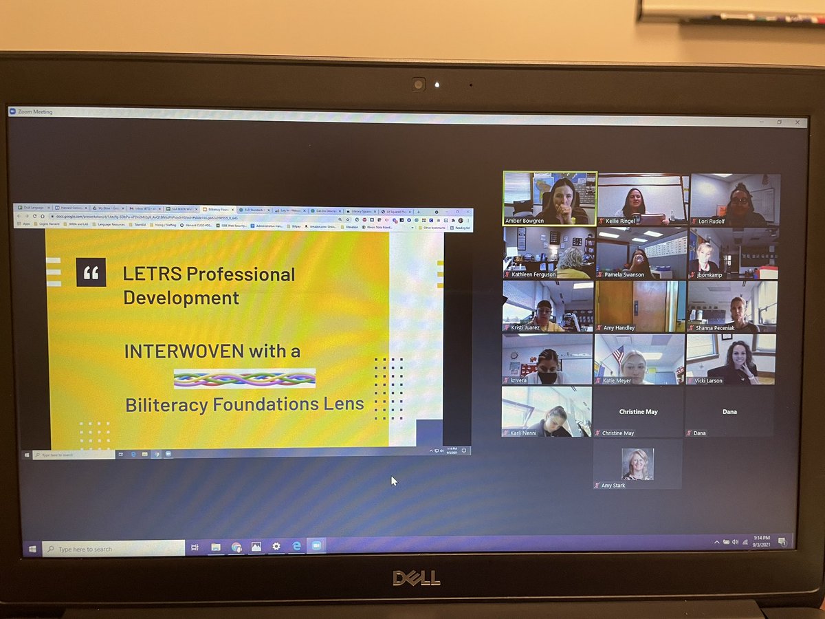 Ringel0611K's tweet photo. Biliteracy Foundations/LETRS Training. Learning #sidebyside with @teacher_handley, @DrVickiLarson, & the Kindergarten Team. Thank you @AmberBowgren for sharing your passion & excitement on this topic with us! #WeDoLearning #HarvardRising @HarvardD50 https://t.co/ZrFxAHFQnp
