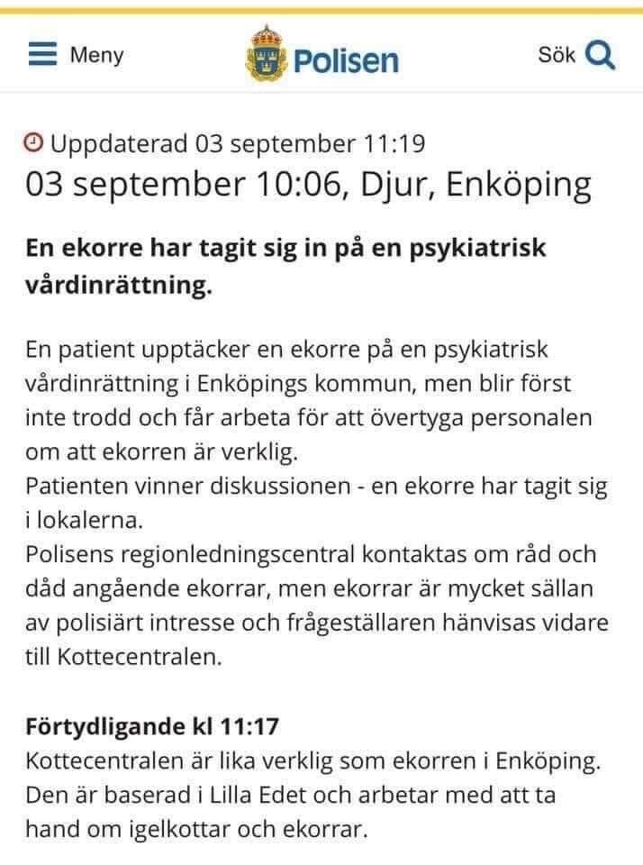 Det här är väl ändå dagens bästa . Heja Kottecentralen 🤩