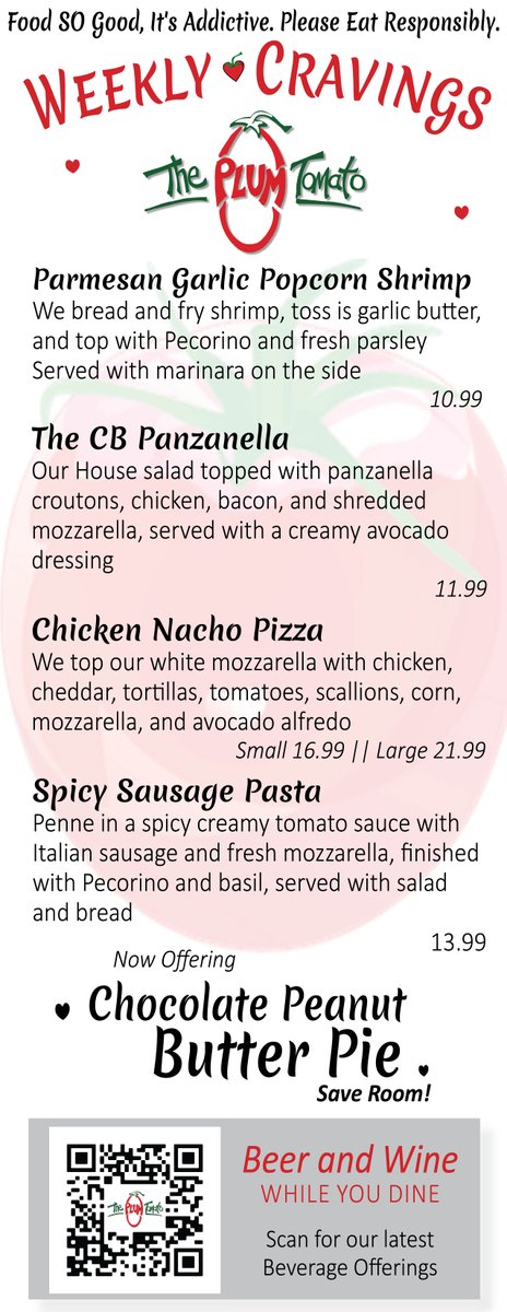 It's Pizza Friday at TPT! After your first week #backtoschool, it's the perfect Friday for Yummy Plummy - see you soon 😋
.
.
.
#theplumtomato #itsaddictive #foodislove #getinmybelly #colchesterct #salemct