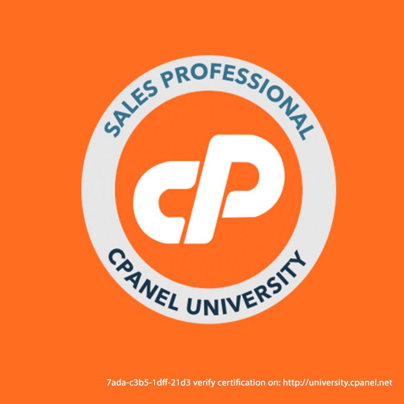 InfinityWebLab1's tweet image. Certificado cPanel &amp;amp; WHM sales professional obtenido!! Thanks @cPanel #certified #cpanel #hosting #server #whm #thanks