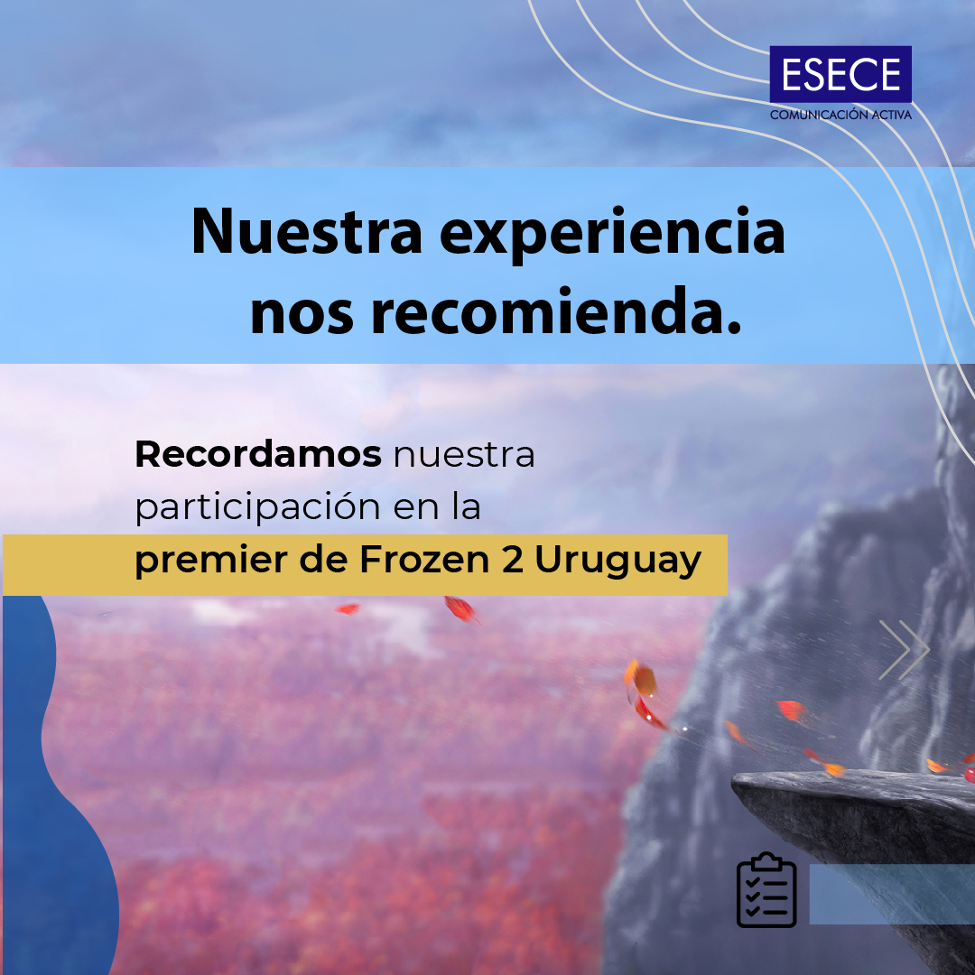 eseceuy's tweet photo. Nuestra experiencia nos recomienda.
Recordamos nuestra participación en la premier de Frozen 2 Uruguay. Glade confió en nosotros para cuidar cada detalle de su evento.

¿Y si lo organizamos Juntos?

Comunícate a: comercial@esece.com.uy

#informacion #dato #tips #opinion #eventos https://t.co/yfm7u8P5QW