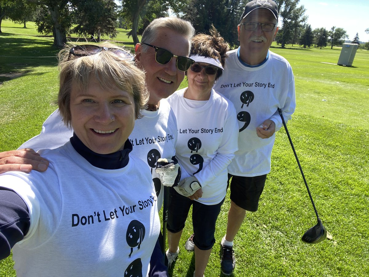 Our ED, Sandra, was happy to support the @MHWomensShelter Golf Tournament yesterday, and to suit up with these awesome shirts from #EvilThreatsApparel! We're so grateful for their t-shirt fundraising effort in support of local mental health.#supportlocal #mentalhealthmatters