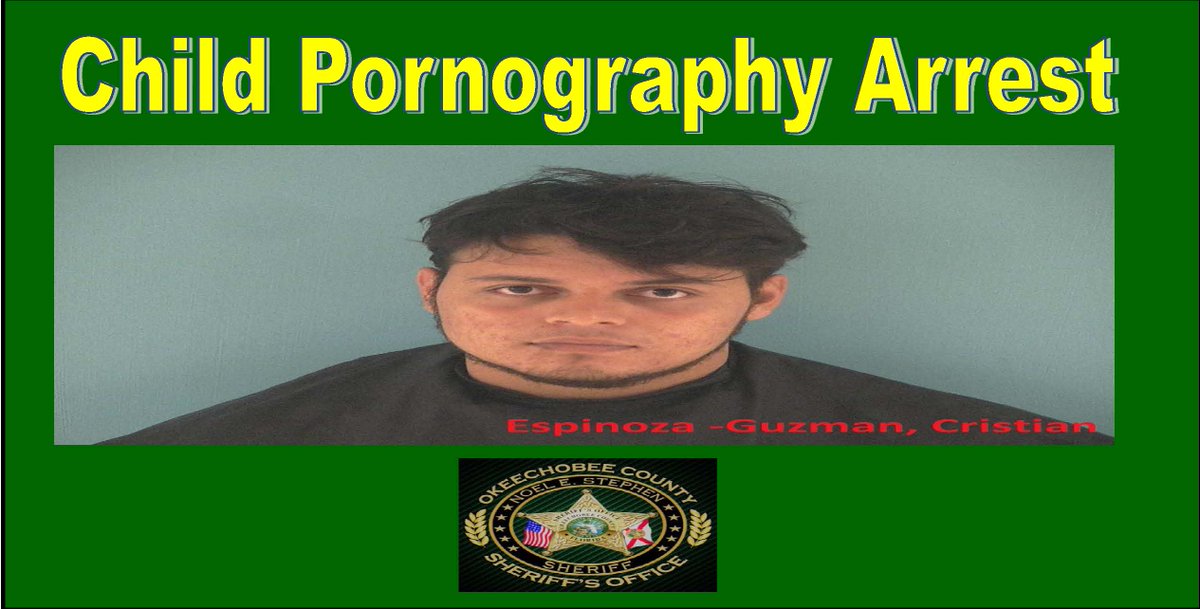 Cristian Alexi Espinoza-Guzman was arrested for one count of Transmission of Child Pornography and one count of Possession of child pornography after a probable cause warrant was conducted on his residence. 

Evidence found inside the residence led to the arrest
