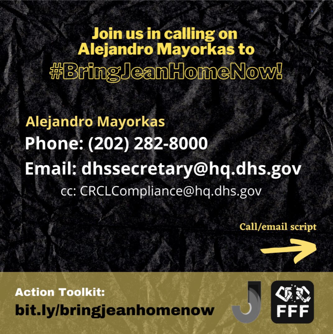 HaitianBridge's tweet photo. In 2018, Jean Montrevil was targeted by #ICE for organizing in defense of immigrant communities. ICE used decades-old convictions that Jean served his time for as a pretext to deport him. @GovernorVA signed a pardon, but now @SecMayorkas must #BringJeanHome. https://t.co/Z7tYAkyZic