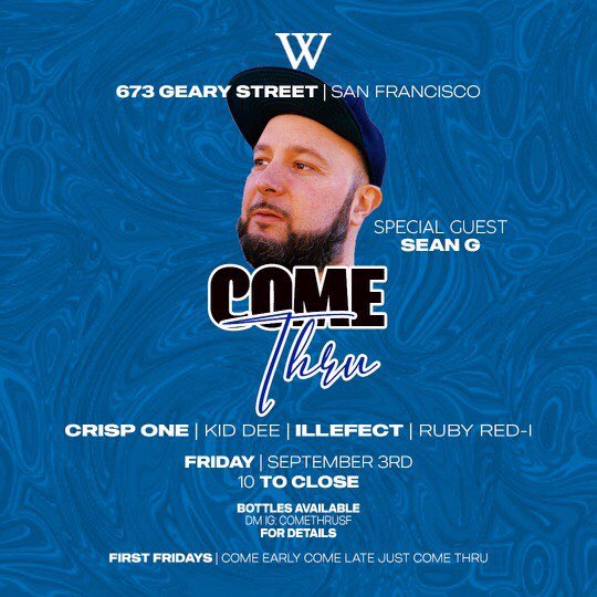 DeeJaySeanG's tweet image. Tonight I’m in the city with @crispone_ • @deejaykiddee @illefect • @rubyredi for @comethrusf inside @wonderloungesf ‼️‼️‼️