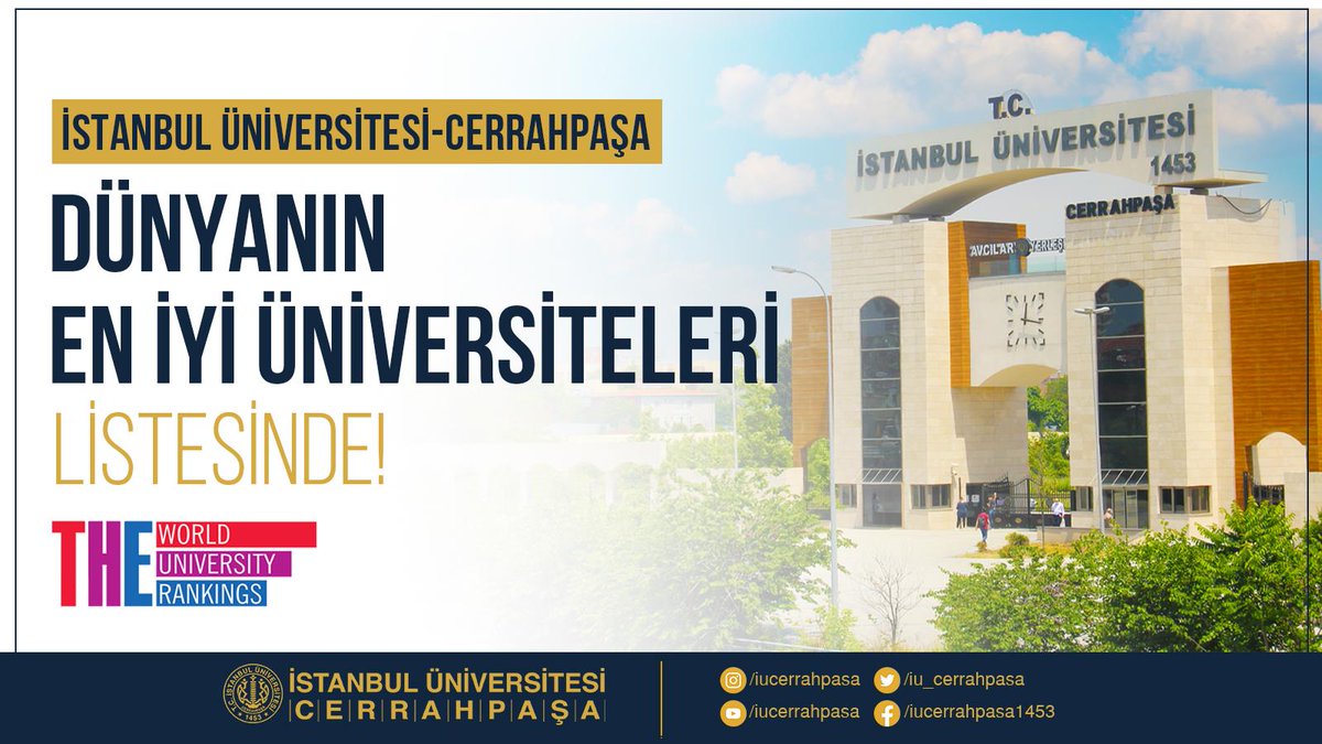 İÜC Dünyanın En İyi Üniversiteleri Listesinde! İÜC THE tarafından 99 ülkeden 1600 üniversitenin derecelendirildiği 2022 yılı “Dünya Üniversiteler Sıralaması” listesinde Türkiye’deki devlet üniversiteleri arasında 4'üncü, tüm üniversiteler içinde 8'inci sırada yer aldı.