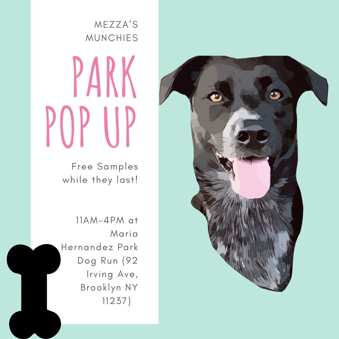 mezzasmunchies's tweet image. Tomorrow, Saturday 9/4 near the Maria Hernandez Dog Run! 🐾