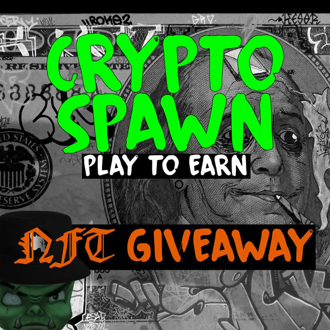 @cryptospawngame NFT GIVEAWAY 🧟‍♂️
Giving 1 Crypto Spawn NFT to one lucky winner

Winner announced in September 7th!
To enter:
☑️Retweet + Join Discord 
discord.gg/urtAVhKGnZ

#NFTGiveaway #NFT #NFTCommunity #NFTdrop