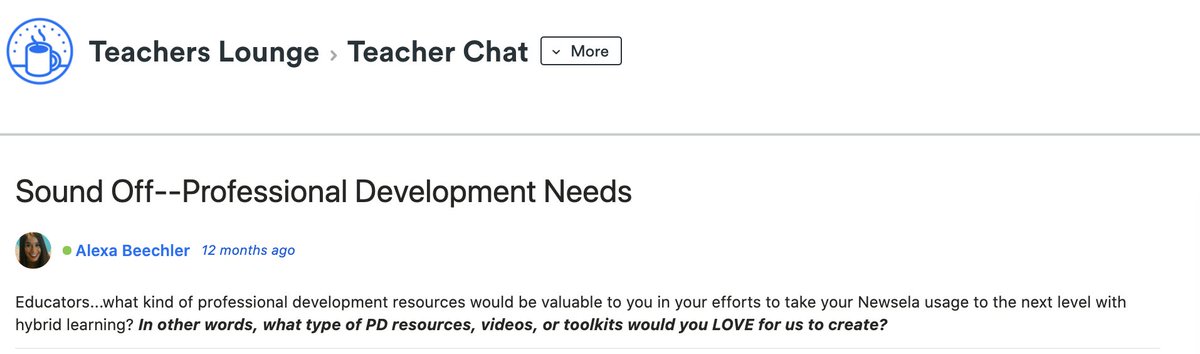 👋Happy Back to School Season Educators! 💙 We want to hear from you! What types of professional learning would you love for us to create? Sound off in our Newsela Community here! community.newsela.com/teachers-loung… <a href="/Newsela/">Newsela</a> #professionaldevelopment