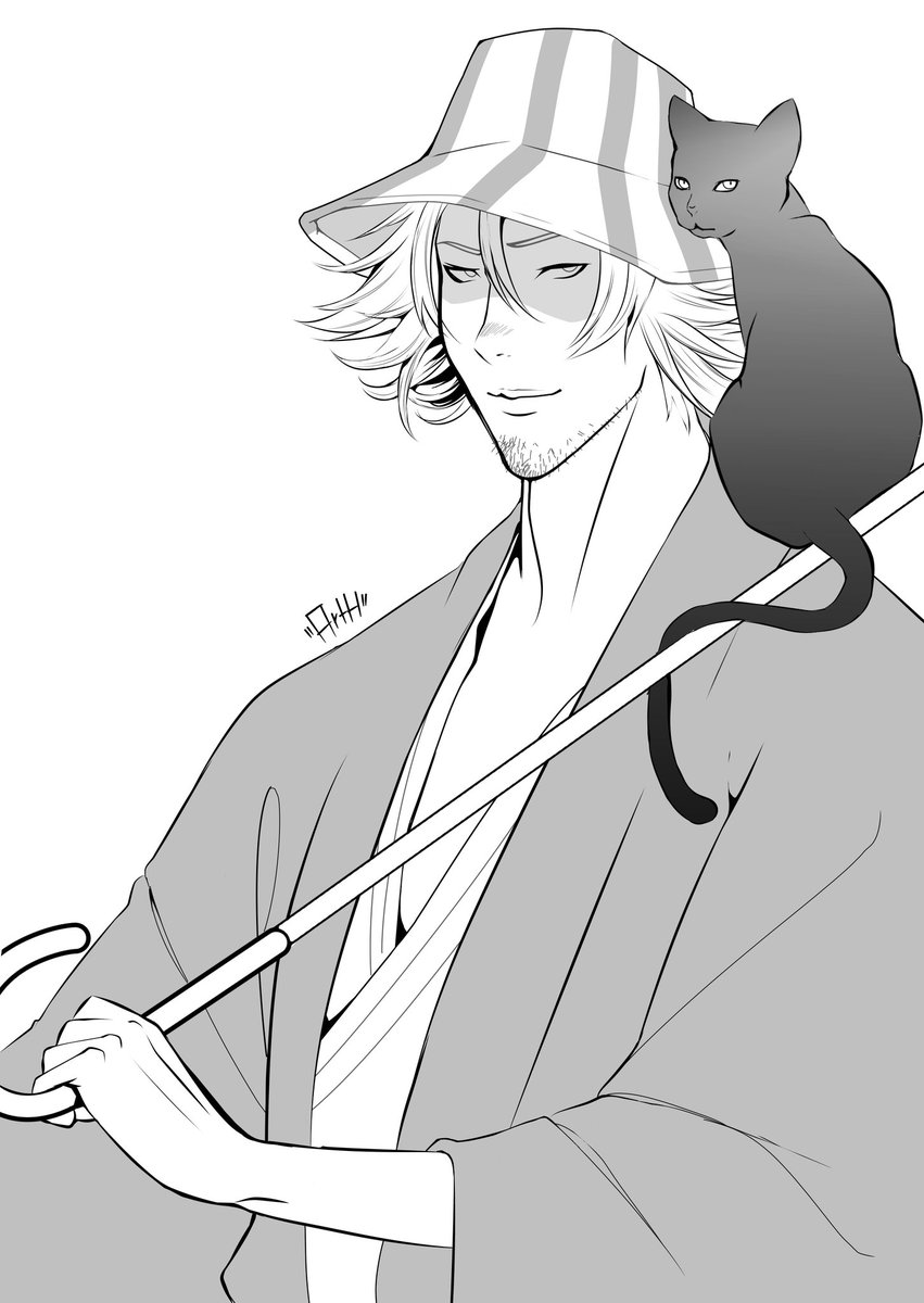 (wip)
Urahara Kisuke and Yoruichi passing in the feed

#bleach #ichigo #drawing