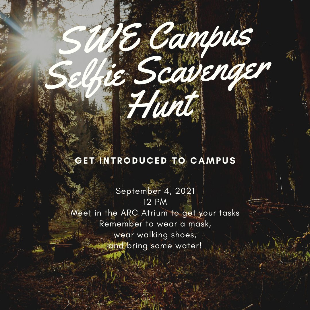 Come check out our Scavenger Hunt around campus! This Saturday, Sep 4!