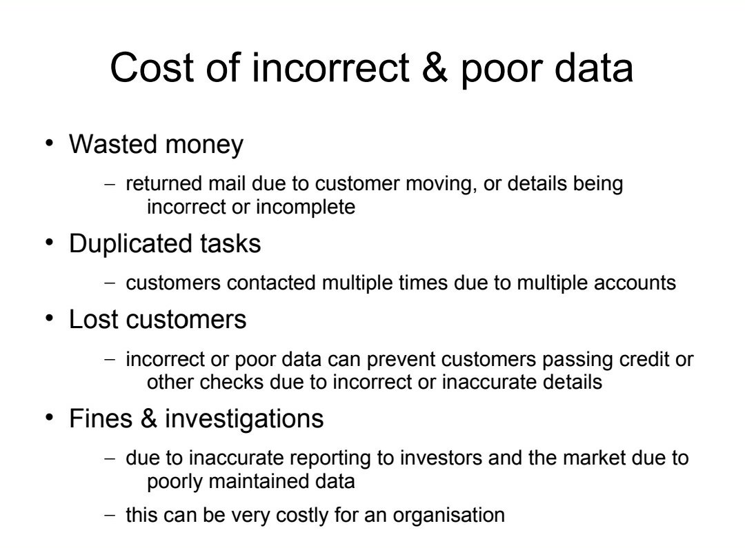 keyhurst's tweet image. Poor quality data can lead to wasted money, duplicated tasks, lost customers and fines.

#data #dataquality #cost #fines