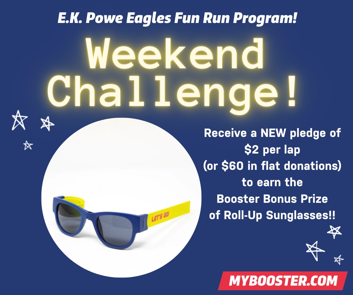 E.K. Powe families! We need YOUR HELP to reach our goal of $10,000 for technology, teacher professional development, marquee sign, and outdoor learning spaces/seating. <a href="/choosebooster/">Booster</a>