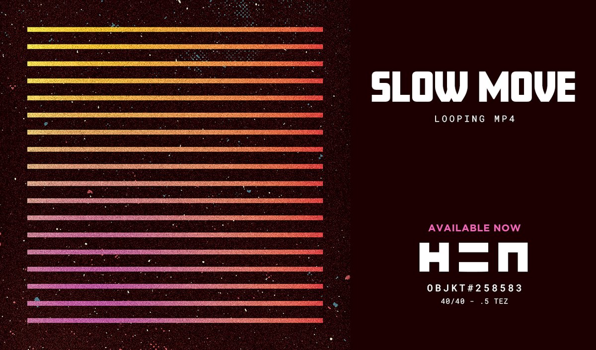 New work minted on H=N

Slow Move
06 mp4
40/40 - 0.5 tez

hicetnunc.xyz/objkt/258583

#hicetnunc2000 #CleanNFTs