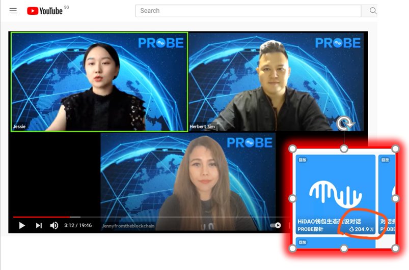 HerbertRSim's tweet photo. On Chinaβs No.1 streaming - #Yizhibo about @ProbeGroupCom Ecosystem:
#ProbeChain
eCommerce #ChainMall
#HiDAO Crypto Wallet
#NFT marketplace
OVER 2 Million people tuned in live!
Alongside with @JenBuakaew, hosted by Jessie Liu
https://t.co/THxp5hu0dA
#NFTart #NFTartist #NFTs https://t.co/DYUqKmdIhk