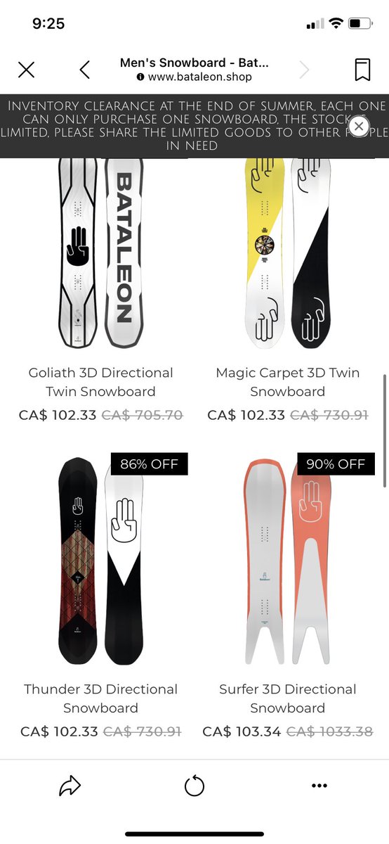 jtoddanderson75's tweet photo. @BataleonBoards Hey Bataleon - is this a legit site?
#www.bataleon.shop ? https://t.co/xsSqkT37PR