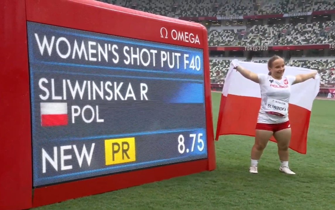 SBC Portal Sportowy (@sbcportal) on Twitter photo Renata Śliwińska ze złotem i rekordem igrzysk paraolimpijskich w pchnięciu kulą ‼️ 😍 Niesamowity start Renaty, która w najlepszej próbie uzyskała 8,75m 👏👏🥇
#KibicujemyParaolimpijczykom
<a href="/Paralympic_PL/">Polski Komitet Paralimpijski</a> <a href="/ParasportowcyPL/">parasportowcy.pl / Paralympic Athletes</a> <a href="/Niepe_pl/">niepelnosprawni.pl</a> <a href="/Polsport/">Michał Pol</a> <a href="/PZLANews/">PZLA</a>
#Tokyo2020 #TeamPolska Renata Śliwińska ze złotem i rekordem igrzysk paraolimpijskich w pchnięciu kulą ‼️ 😍 Niesamowity start Renaty, która w najlepszej próbie uzyskała 8,75m 👏👏🥇
#KibicujemyParaolimpijczykom
<a href="/Paralympic_PL/">Polski Komitet Paralimpijski</a> <a href="/ParasportowcyPL/">parasportowcy.pl / Paralympic Athletes</a> <a href="/Niepe_pl/">niepelnosprawni.pl</a> <a href="/Polsport/">Michał Pol</a> <a href="/PZLANews/">PZLA</a>
#Tokyo2020 #TeamPolska