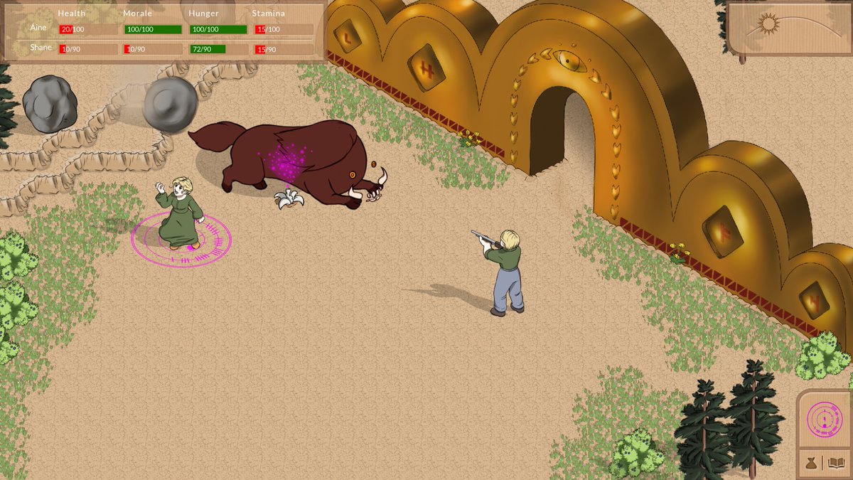 New Screenshots for #Steam! Trying to pack all the details into the first few images they'll see. A) This game is a Farm Sim B) But it is in the desert, is historically-grounded, and has fantasy elements C) There's survival elements D) Story!!!

#indiedev #indiegame #IndieGameDev