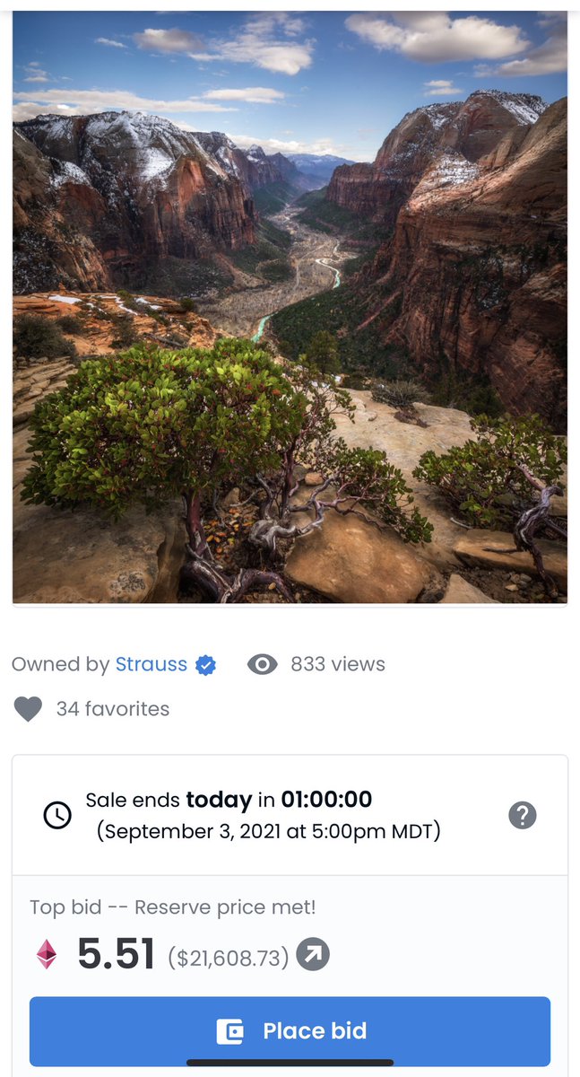 benstraussphoto's tweet photo. We are now entering the LAST HOUR of the auction for “24 | On the Edge”
The opportunity to own this historical, first of its kind, revolutionary piece is now. 
Who is going to make the final move? 

https://t.co/4hGF7u5HVL https://t.co/jEBypAmHof