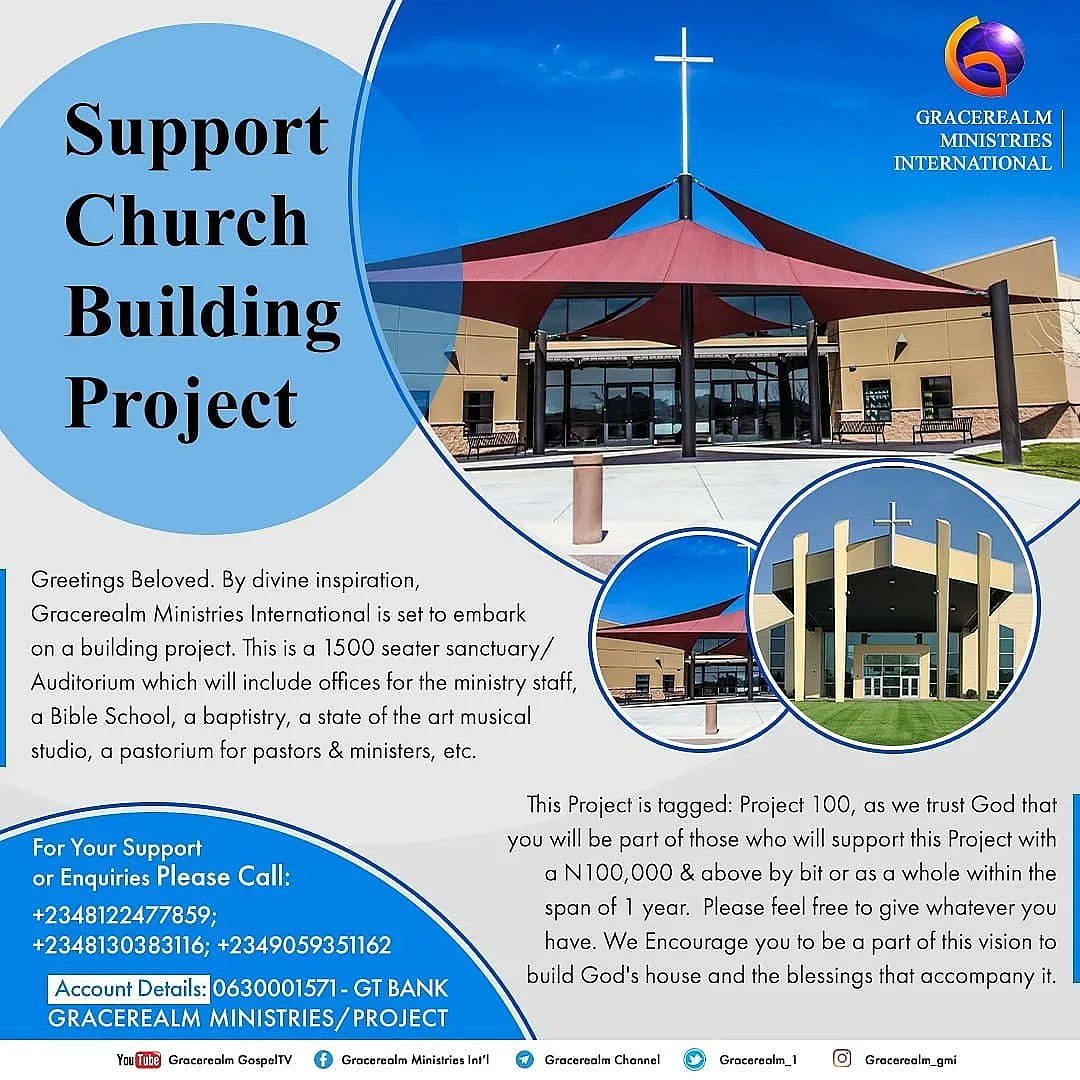 Gracerealm_1's tweet image. Haggai 1:8 (CEV)
&quot;But first, go to the hills and get wood for my temple, so I can take pride in it and be worshiped there.&quot;

#Churchproject #Church
#churchbuildingproject #churchbuilding
#ApostleStanleyAkpeji #gracerealmministriesinternational