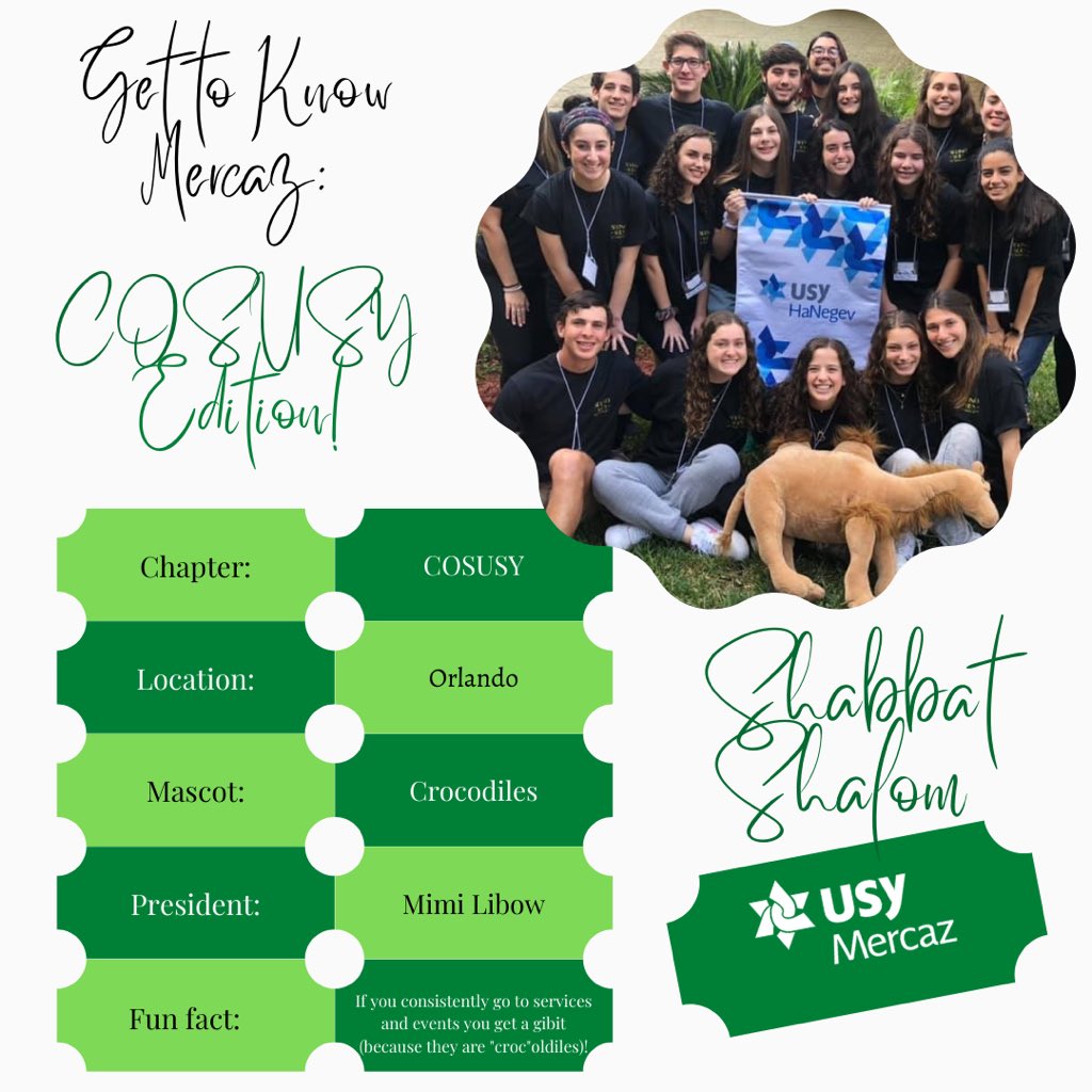 MercazUsy's tweet photo. Shabbat Shalom! Let’s get to know Mercaz by starting it off with COSUSY located in Orlando, Florida! https://t.co/W4ZfhKtGzo