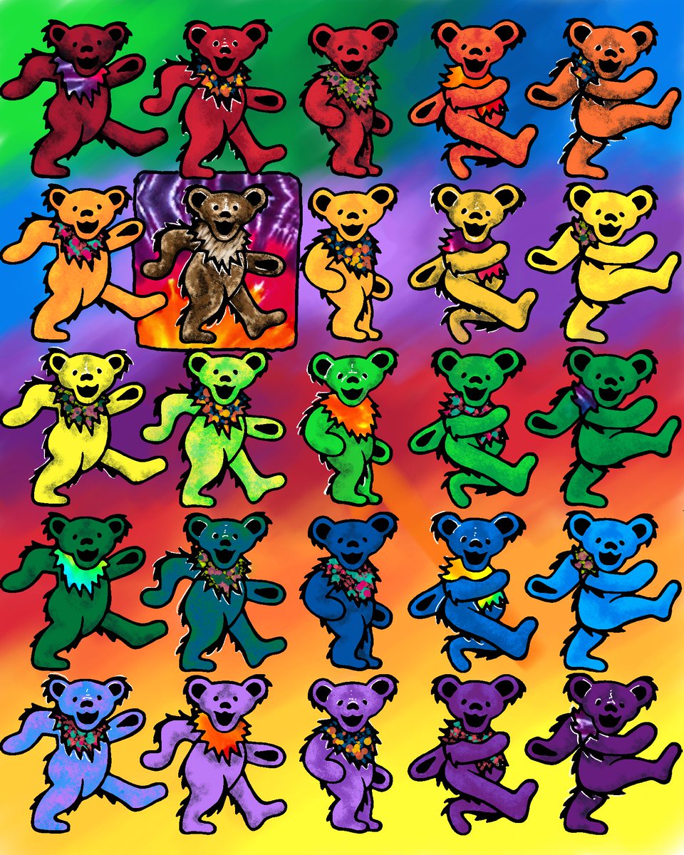 ColorCollabApp's tweet image. Check out the winners of our #GratefulDead Dancing Bears competition. 

Comment below with your favorite of the 3!