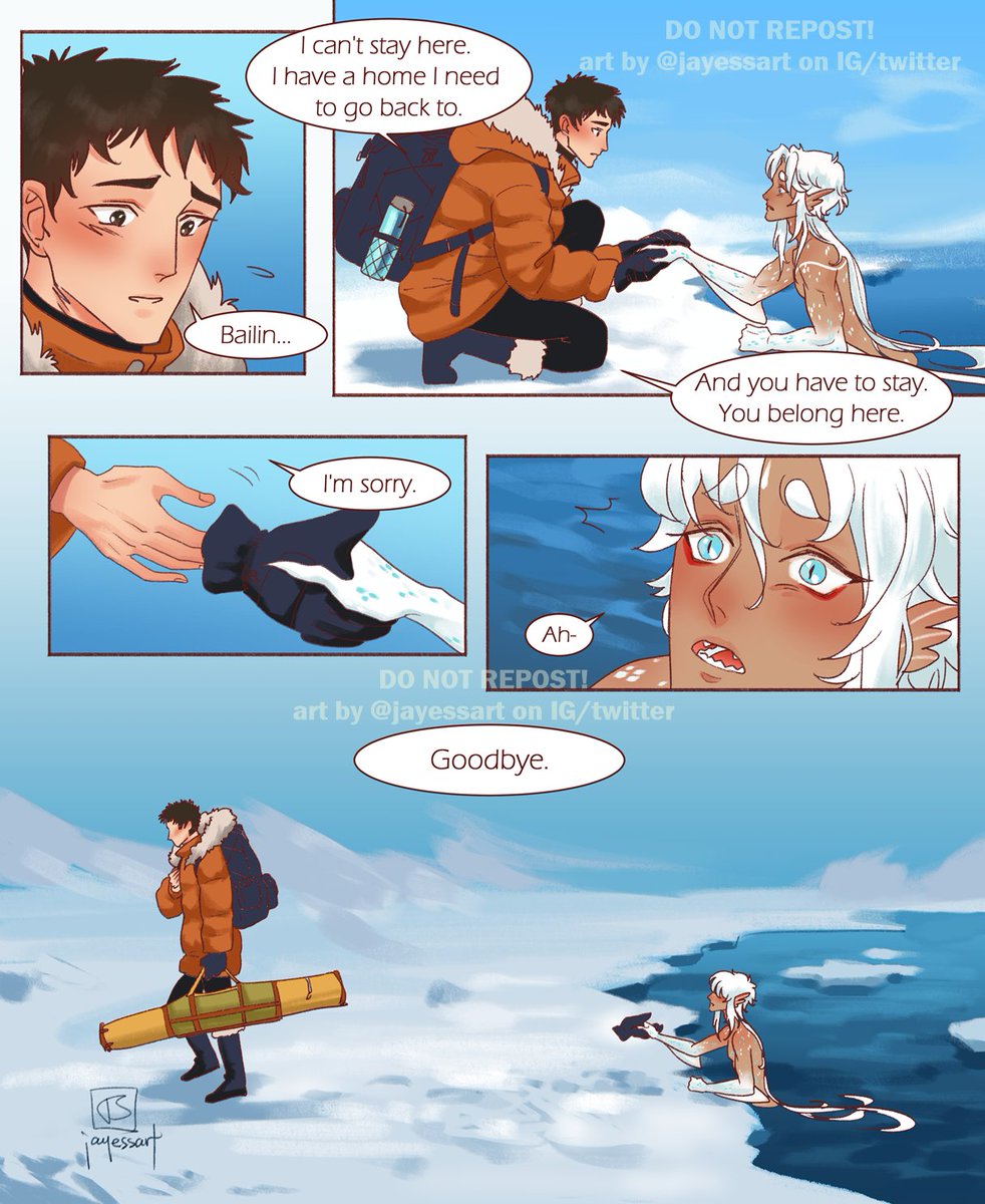 #Mermay: OCs Bailin (merman) and Li Yun (arctic explorer). Part 8
(more on my patreon @/januarysun) 