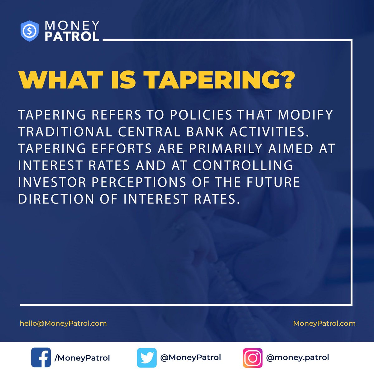 Information: 

What Is Tapering?

Tapering refers to policies that modify traditional central bank activities. Tapering efforts are primarily aimed at interest rates and at controlling investor perceptions of the future direction of interest rates.

#MoneyPatrol   #moneymonitor