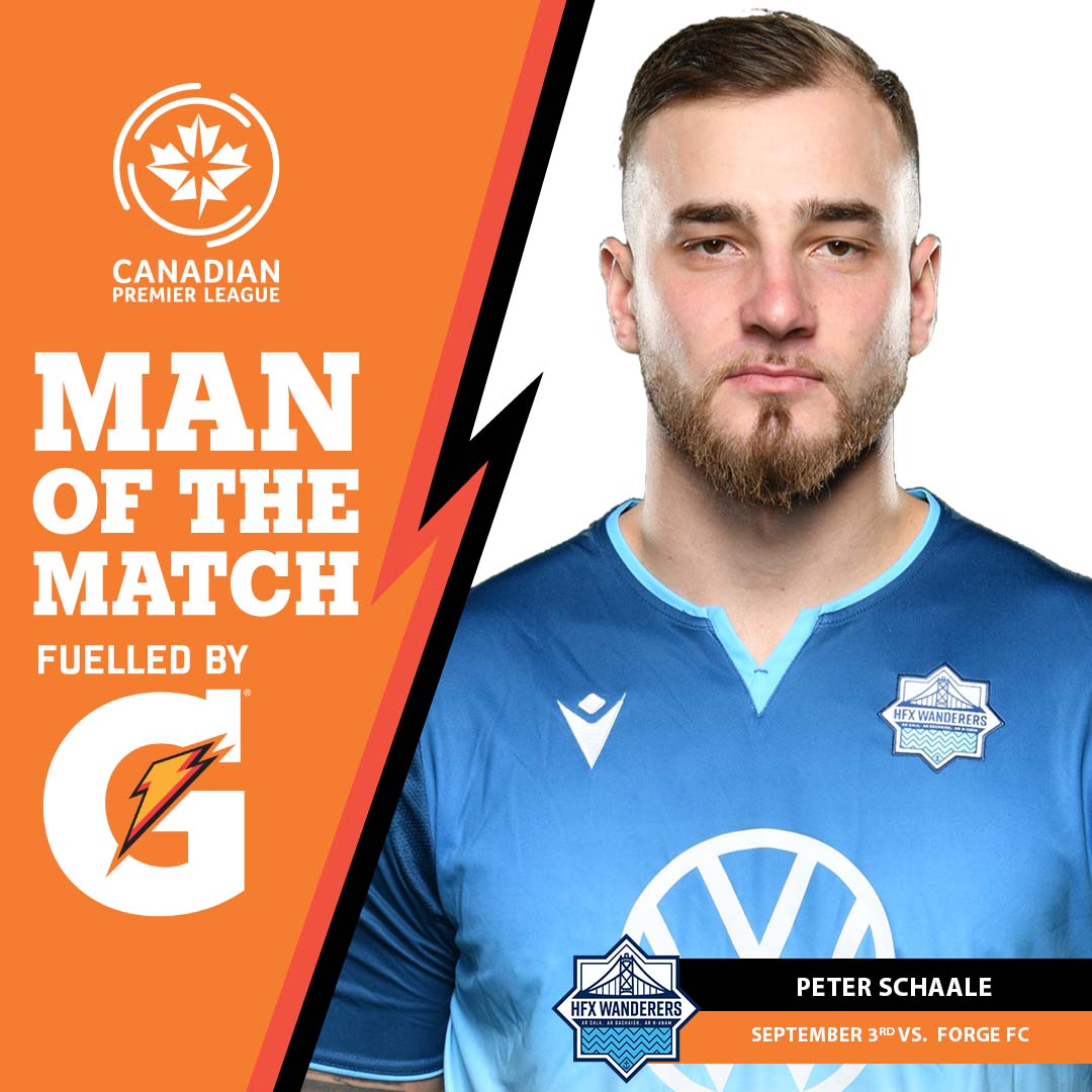 Tonight's <a href="/Gatorade/">Gatorade</a> Man of the Match is <a href="/HFXWanderersFC/">Halifax Wanderers FC</a>'s <a href="/PeterSchaale/">Peter Schaale</a> 🌊

#CanPL