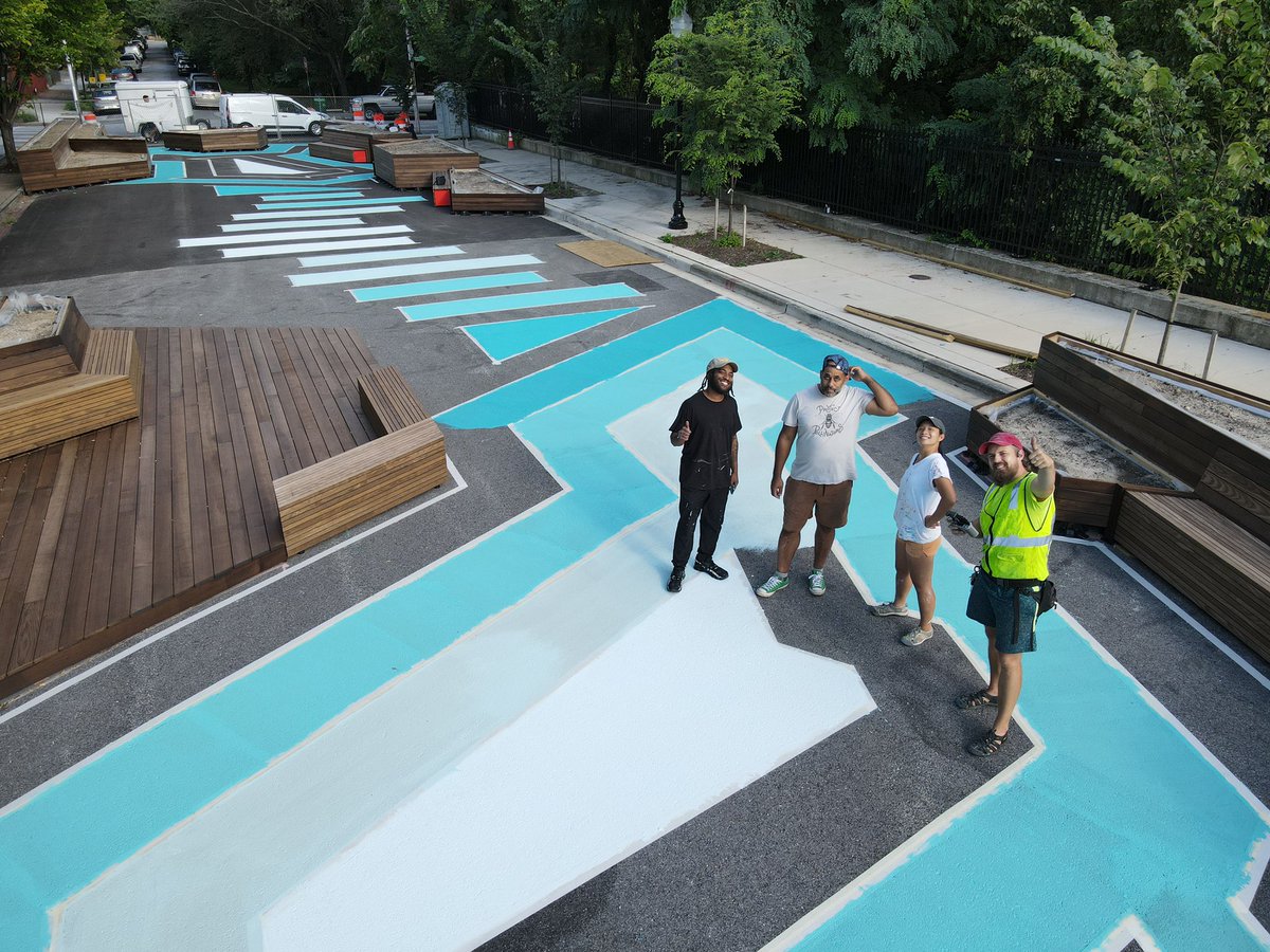 Great work from the #GrahamProjects team on 26th St today. Together Q, Mar, Zoe, &amp; yours truly #makeplacehappen. Day 2 of color coating is tomorrow!