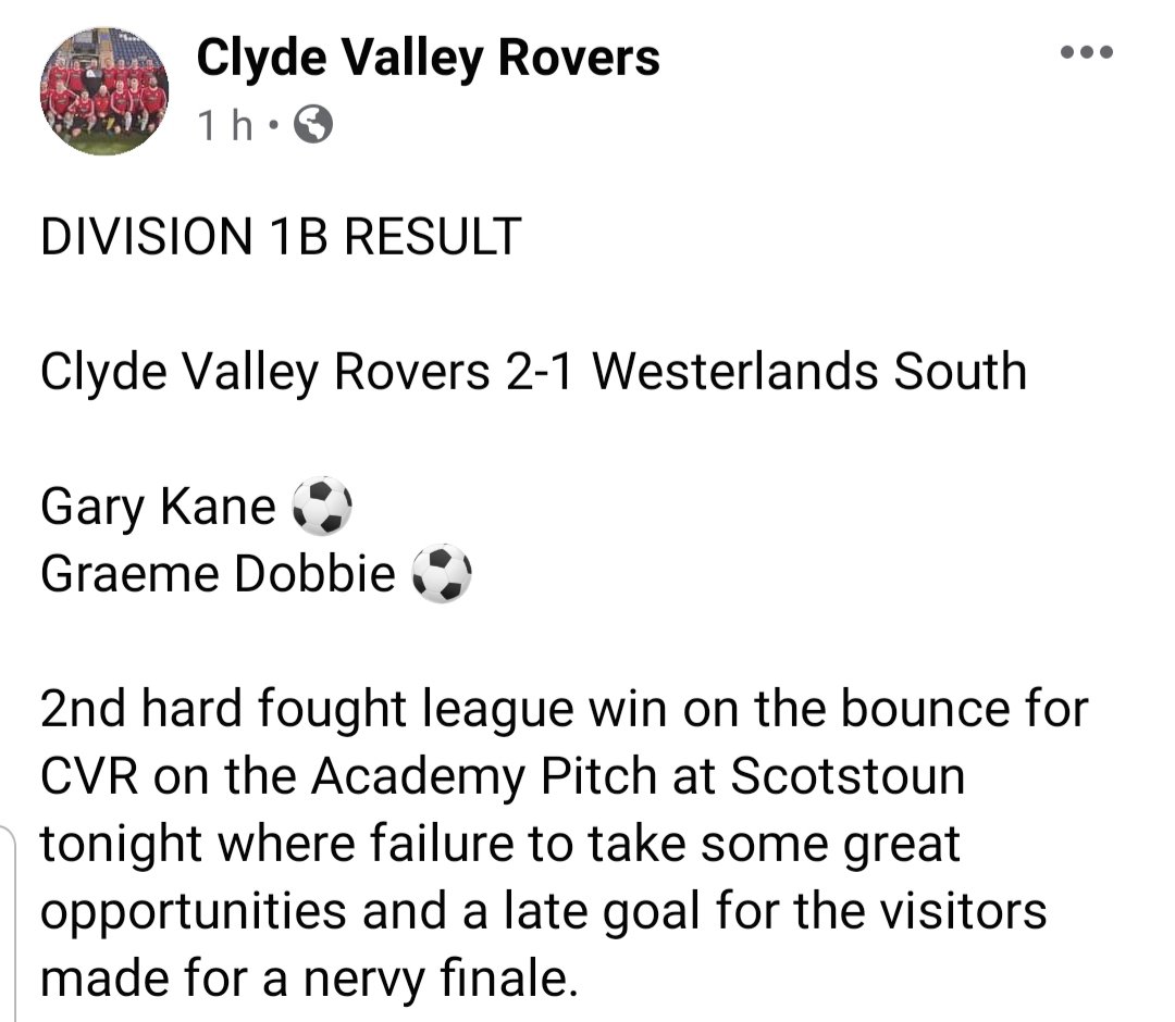 Great 3 points tonight, love representing CVR crazy calibre of players.