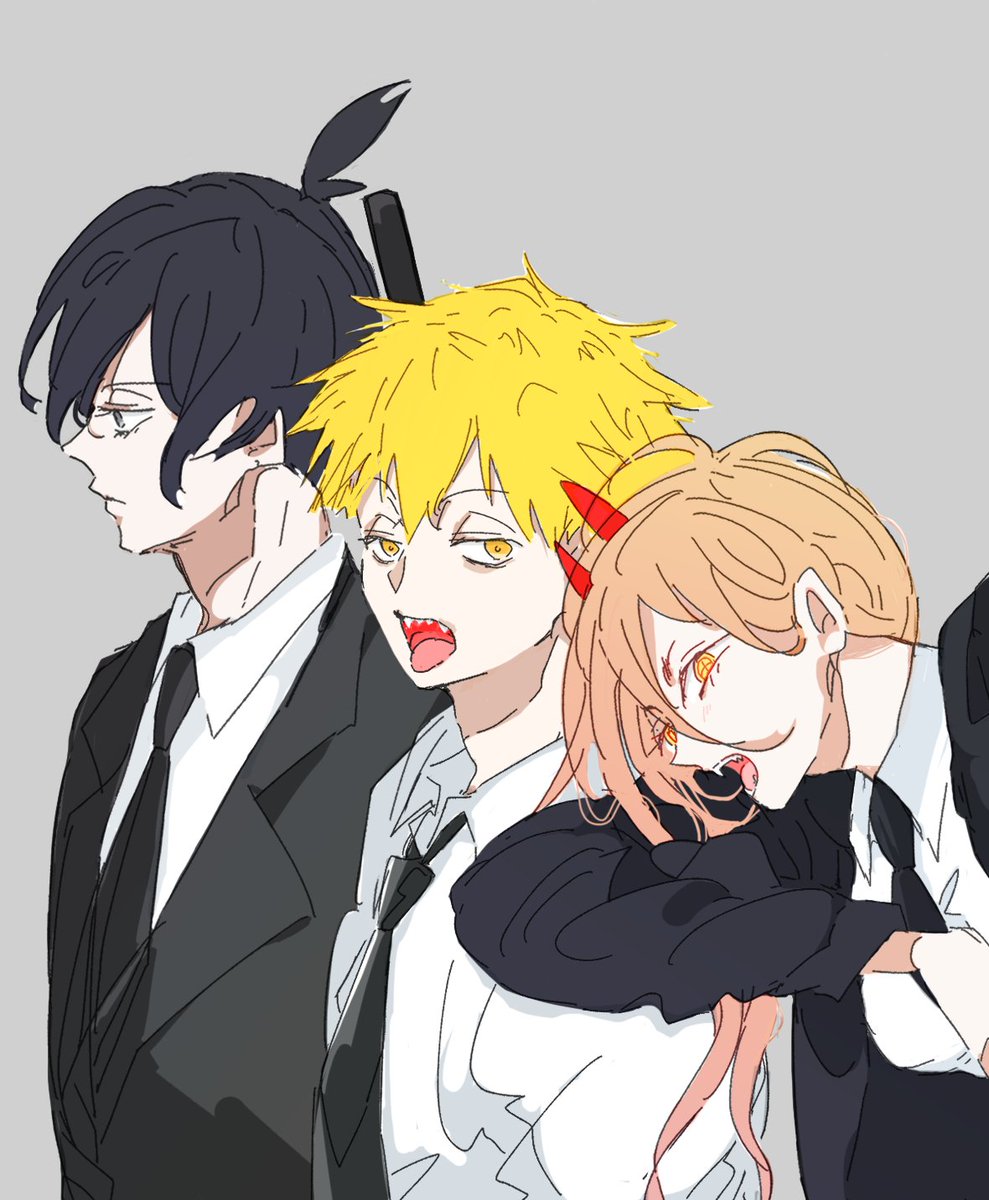 デンジ ,早川アキ ,パワー(チェンソーマン) 「早川家 」|こなつのイラスト