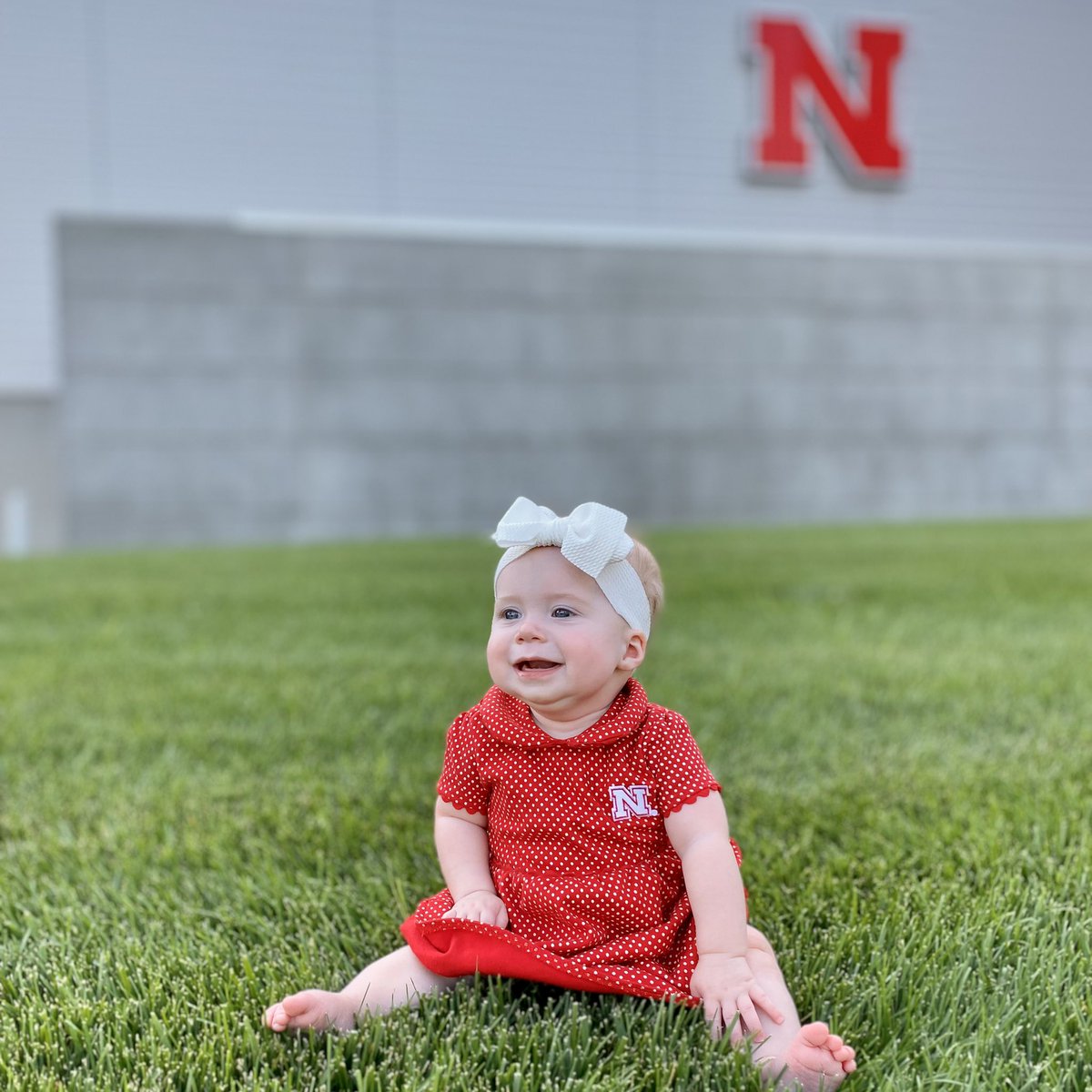 Hanging out at the BOB for @Huskervball! #Huskers #B1GBlockParty #EmeryGrace