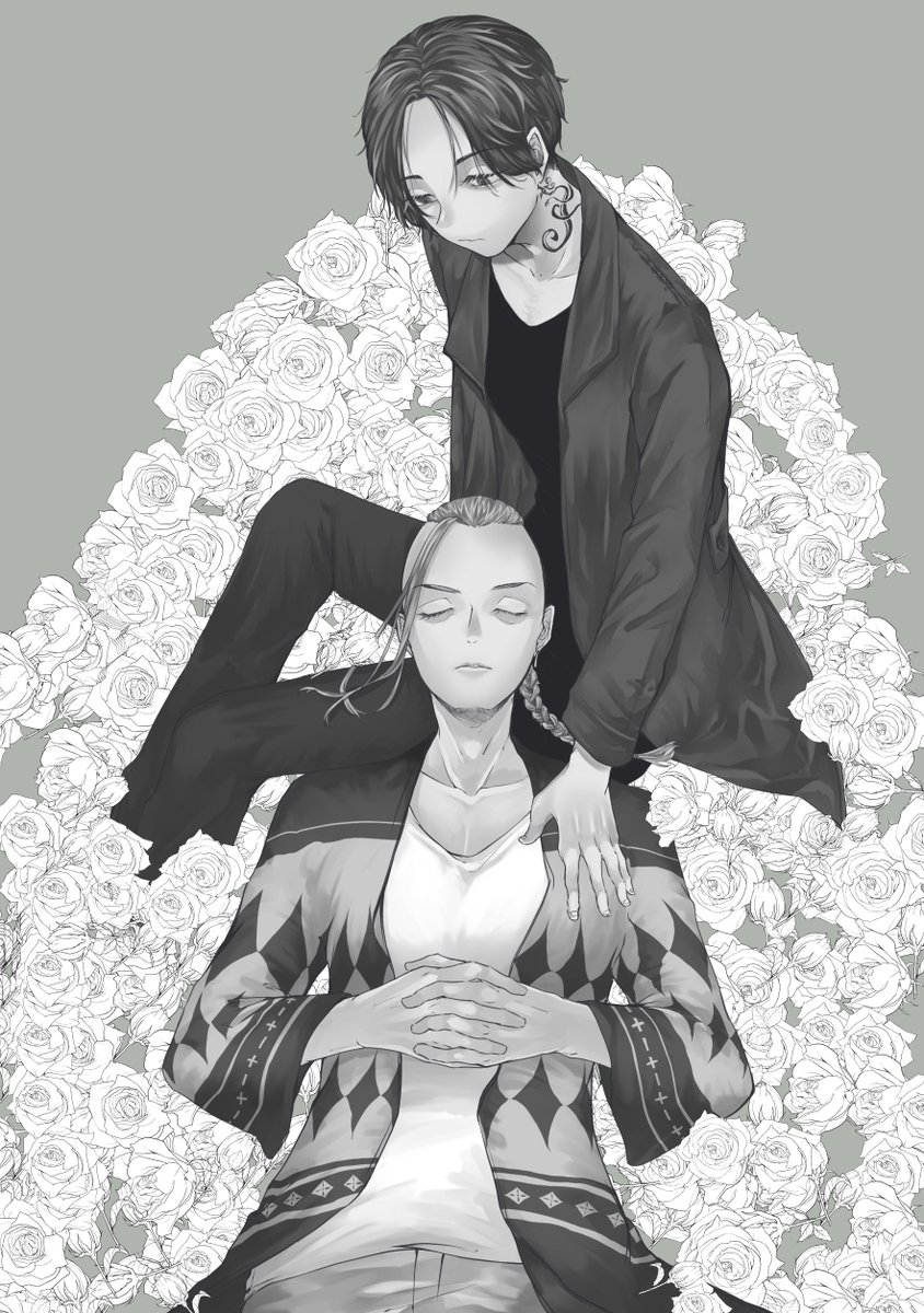 差分 クリスタくんのバラ素材めっちゃ多用しました 葬儀での白薔薇の花言葉に心 あわのイラスト