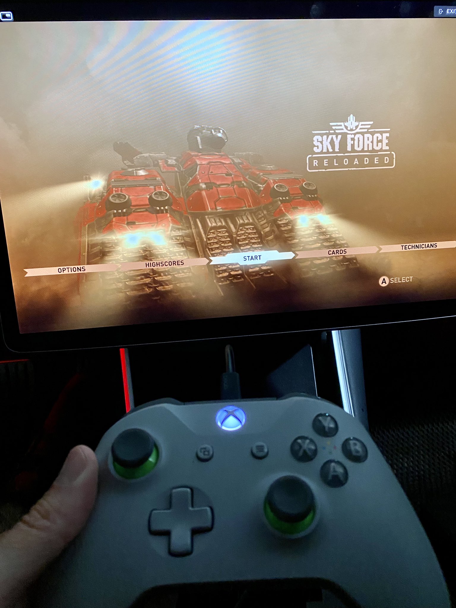 Brandon 🌎☮️🚗⚡️🔋 on X: "So… I'm totally geeking out with Sky Force  Reloaded and my Xbox controller. The first game worth bringing the  controller into the Tesla for. Soooo much fun! Great