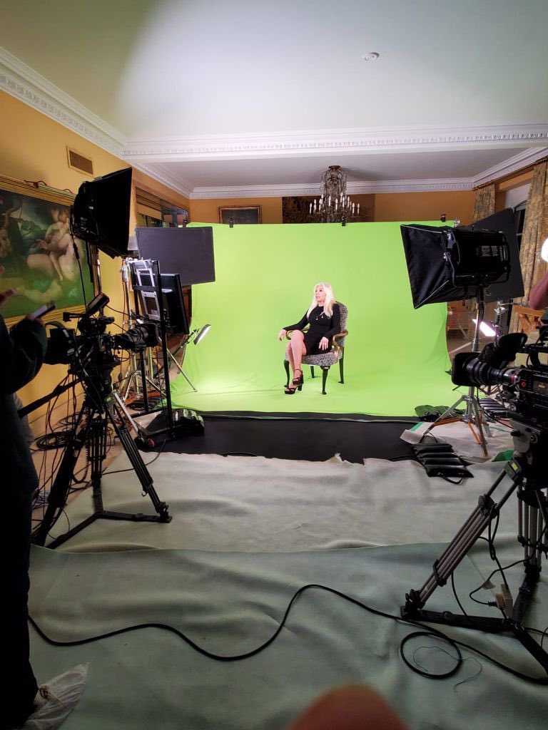 Así está el back de la entrevista a Susana en realidad virtual en Telefe.