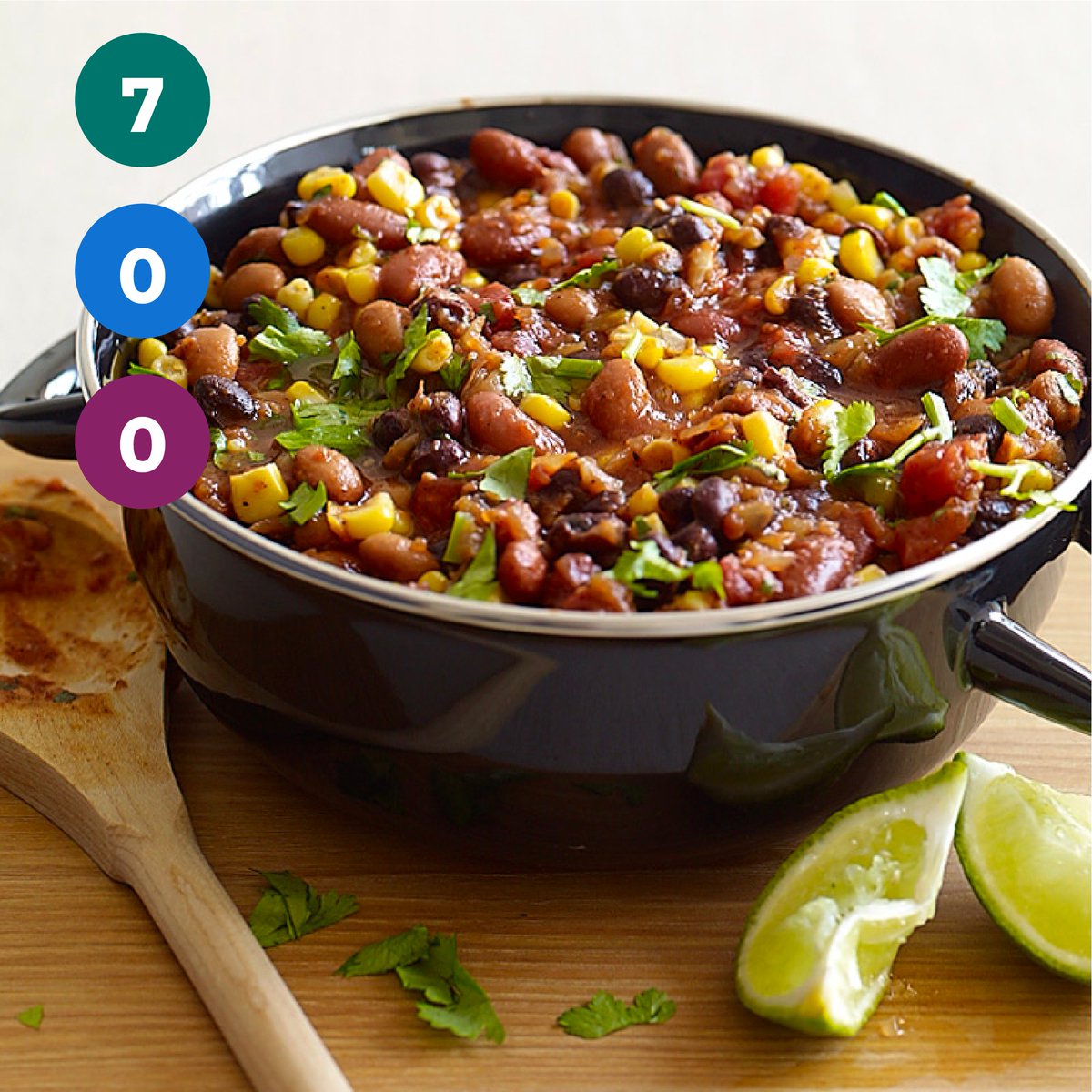 This #vegetarian #chili is a cinch to prepare thanks to supermarket staples, plus the leftovers make excellent #burrito or #taco fillings! Find the full #recipe here: bit.ly/3BIwqVR #SmartPoints #myWW