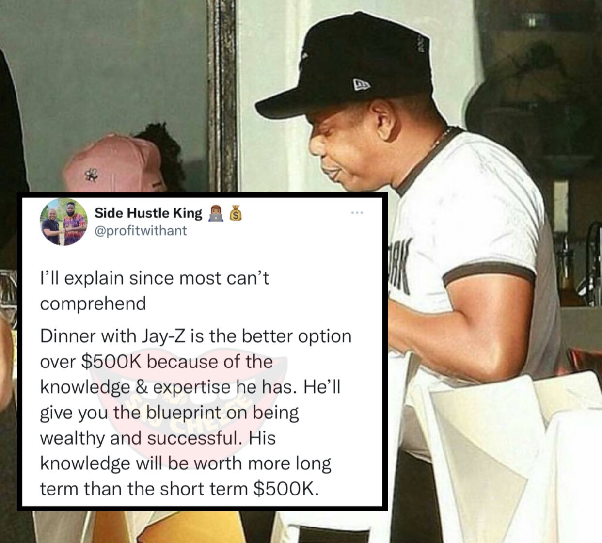 SAY CHEESE! 👄🧀 on Twitter: "Dinner with Jay-Z or $500K 🤔 https://t.co