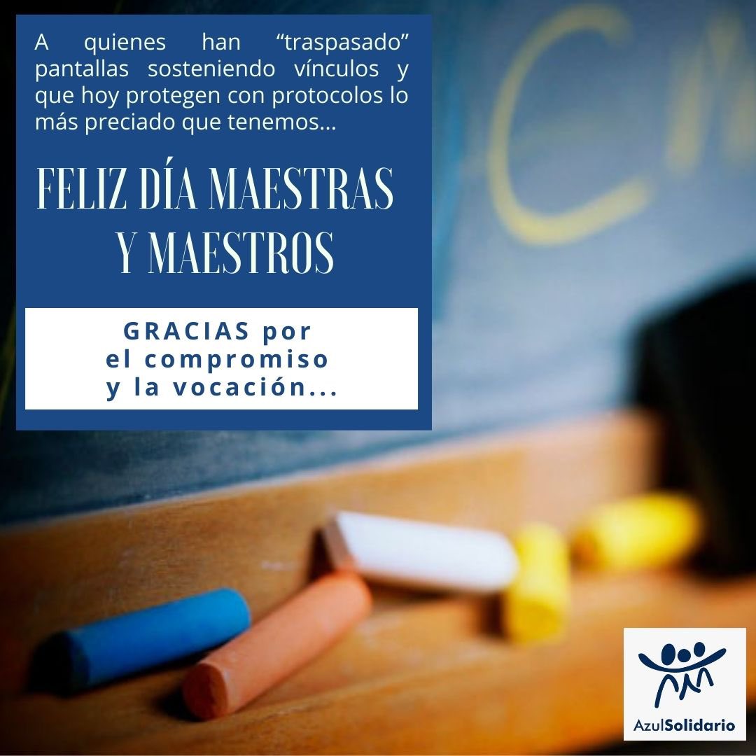 azulsolidario11's tweet photo. 👩🏫🧑🏫 Muy feliz Día a Maestras y Maestros que, con compromiso y vocación, promueven el derecho a la educación sembrando futuro.🙌❤️
#Educación #DíaDelMaestro #EducaciónRural #Compromiso #Vocación #Futuro #AzulSolidario #ProMeCER https://t.co/Y1RIcLqq0b