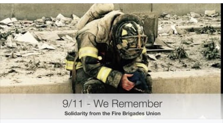 On the twentieth anniversary of the 9/11 attacks, Herts FBU  sends a message of solidarity to all affected by this terrible attack. Our special thoughts go to our firefighting brothers and sisters in the USA. #WeRemember