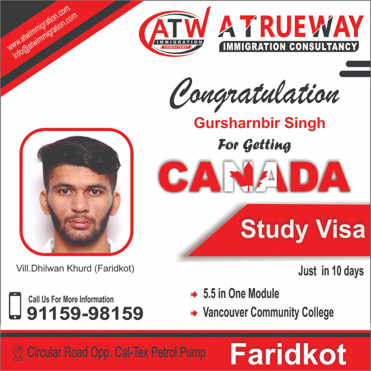 ATrueway's tweet photo. who know you are the next in success stories.
#atw #AtruewayImmigrationConsultancy #studyvisa #canadavisa #workpermit #gapcases #jan2022intake #may2022intake #faridkot #srimuktsarsahib #punjab #immigrationlawyer #consultants #refusalcase https://t.co/XEmkXGXbEz