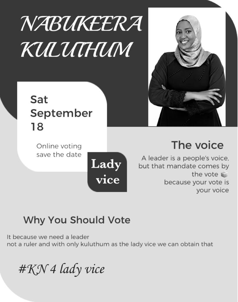 By voting, we add our voice to the chorus that forms opinions and the basis for actions.
<a href="/KuluthumNabuke1/">Kuluthum Nabukeera</a> 
#KN4LadyVice