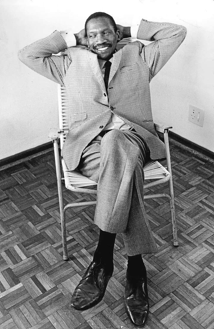 LetlapaMphahlel's tweet photo. As we celebrate APLA 60th Anniversary today, let us remember Mangaliso Robert Sobukwe, pic below, the founding President of the Pan Africanist Congress of Azania (PAC). A visionary who channelled people's militancy into armed struggle. Without the PAC, there would be no APLA. https://t.co/t0StXkd9qa