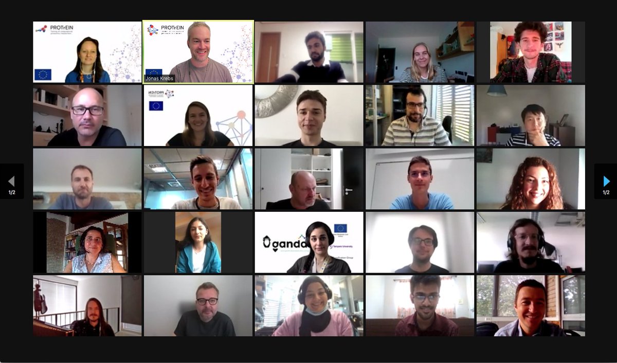 PROTrEIN_ITN's tweet photo. What an amazing start of our #SummerSchool2021 on #teambuilding with all our supervisors and ESRs! During speed-dating, quizzes, virtual poster walls and an escape room game we learnt a lot about each other and had many laughs! See you next week for part 2 on #AdvancedProteomics https://t.co/3365BodWHB