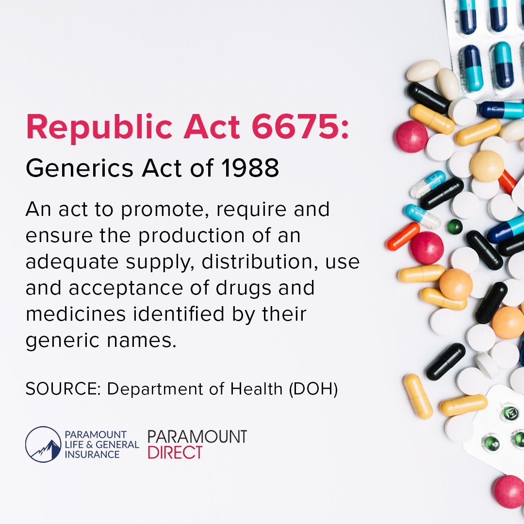 plgic1950's tweet photo. Generic drugs are also prescribed by doctors because they are widely available and more affordable. Ito rin ay napatunayang safe at epektibo tulad ng mga brand-name drugs. #itstimetoredirect #paramountinsurance #paramountdirect #insuranceph #genericmedicines https://t.co/pAOFXyz7ik
