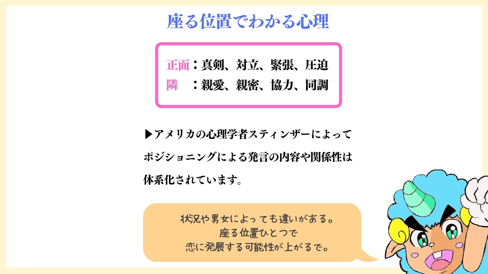 ひつじ 恋愛心理 心理テスト 恋に発展しないのは座席のせい 知っ得めぇ T Co Csu1weicyg Twitter