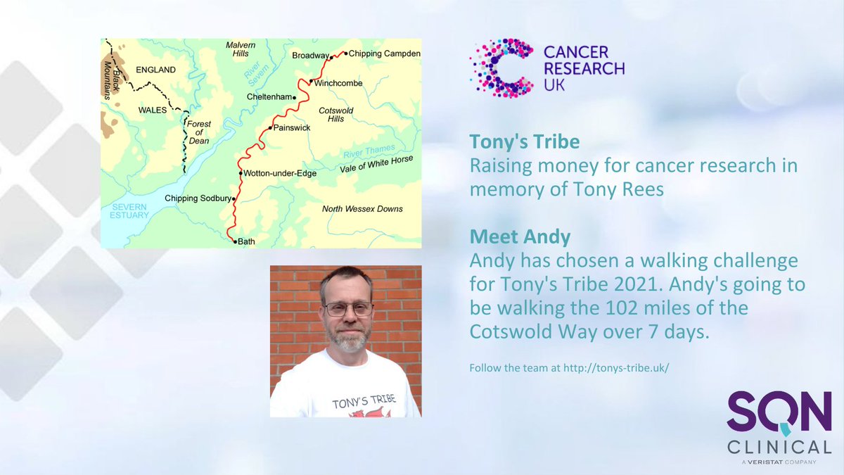 Toni´s Tribe is Back!
Andy's going to be walking the 102 miles of the Cotswold Way over 7 days. Through the Cotswold Hills from Bath to Chipping Camden. 
Follow the team at bit.ly/3C1l93b
bit.ly/3lkWcJA