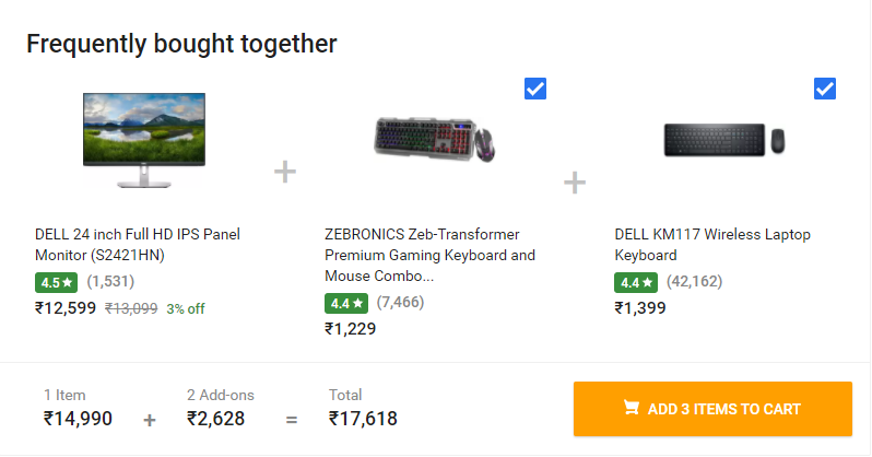 ashishpratap34's tweet photo. I don't understand which math is @Flipkart using.
12599+1229+1399=15227.
Then how it became 17618.
@flipkartsupport 
@FlipkartStories 
@WorkAtFlipkart 
@consaff 
@jagograhakjago https://t.co/dXI30M8H4A