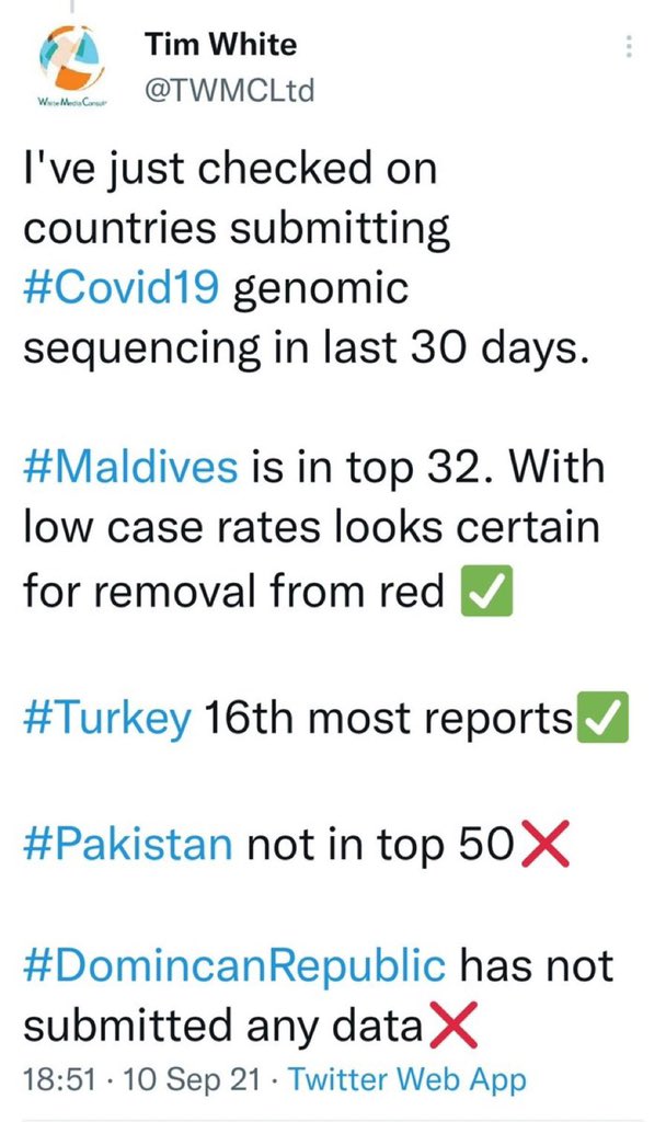 shahidafzal1's tweet photo. @OfficialNcoc Please submit your genomic sequencing as soon as possible uk government going to travel review next week if Pakistan wouldn’t submit its genomic sequencing data then no chances for Pakistan to come out from uk red list. https://t.co/34s0Snj2cD