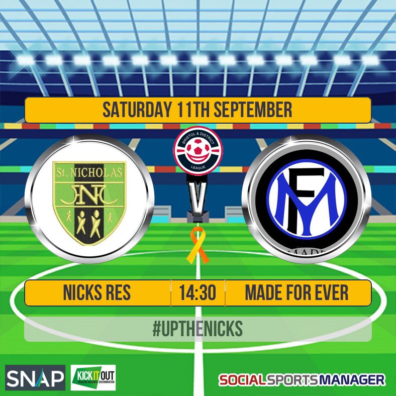 MATCH DAY: Back in action today against <a href="/upthemades/">Made Forever FC</a> ⚽️ #UpTheNicks